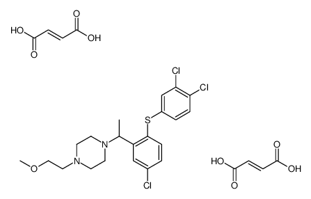 (Z)-but-2-enedioic acid,1-[1-[5-chloro-2-(3,4-dichlorophenyl)sulfanylphenyl]ethyl]-4-(2-methoxyethyl)piperazine Structure