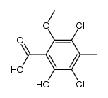 acide dichloro-3,5-hydroxy-2-methoxy-6-methyl-4-benzoique结构式