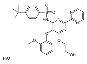 4-tert-butyl-N-(6-(2-hydroxyethoxy)-5-(2-Methoxyphenoxy)-2,2'-bipyrimidin-4-yl)benzenesulfonamide hydrate结构式