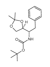 (S)-N-tert-butoxycarbonyl-1-[(S)-2,2-dimethyl-1,3-dioxolan-4-yl]-2-phenylethanamine结构式