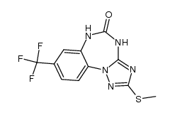 4,5-dihydro-2-methylthio-8-trifluoromethyl-1,2,4-triazolo[1,5-a]-1,3,5-benzotriazepin-5(6H)-one Structure