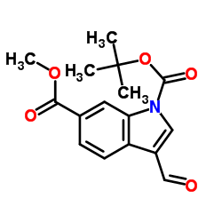 1-tert-butyl 6-methyl 3-formyl-1H-indole-1,6-dicarboxylate structure