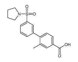 3-methyl-4-(3-pyrrolidin-1-ylsulfonylphenyl)benzoic acid Structure
