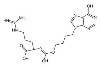 (2S)-5-(diaminomethylideneamino)-2-[4-(6-oxo-3H-purin-9-yl)butoxycarbonylamino]pentanoic acid结构式