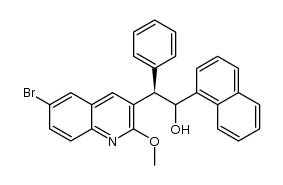 3-Quinolineethanol, 6-bromo-2-methoxy-α-1-naphthalenyl-β-phenyl-, (βR)- picture