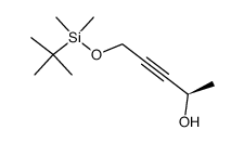 (R)-5-(tert-Butyl-dimethyl-silanyloxy)-pent-3-yn-2-ol结构式