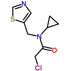 2-Chloro-N-cyclopropyl-N-(1,3-thiazol-5-ylmethyl)acetamide结构式