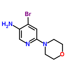 4-Bromo-6-(4-morpholinyl)-3-pyridinamine结构式