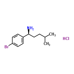 (1S)-1-(4-Bromophenyl)-4-methyl-1-pentanamine hydrochloride (1:1) Structure