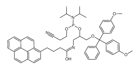 N-(4-(1-pyrenyl)butyryl)-O(1)-(4,4'-dimethoxytrityl)-O(2)-((diisopropylamino)(2-cyanoethoxy)phosphino)-3-amino-1,2-propanediol structure