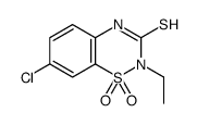 7-chloro-2-ethyl-1,1-dioxo-4H-1λ6,2,4-benzothiadiazine-3-thione Structure