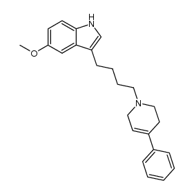 5-methoxy-3-[3-(1,2,3,6-tetrahydro-4-phenyl-1-pyridyl)butyl]indole结构式