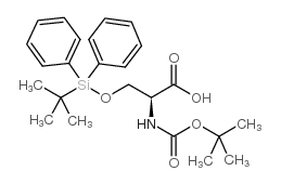 (S)-2-((叔丁氧羰基)氨基)-3-((叔丁基二苯基硅烷基)氧基)丙酸结构式