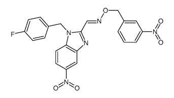 (E)-1-[1-[(4-fluorophenyl)methyl]-5-nitrobenzimidazol-2-yl]-N-[(3-nitrophenyl)methoxy]methanimine Structure