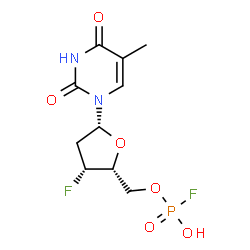 3'-fluoro-3'-deoxythymidine-5'-fluorophosphate Structure