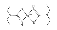 Iron(2+) bis(diethylcarbamodithioate)结构式