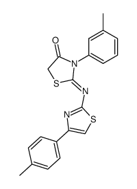 3-m-tolyl-2-(4-p-tolyl-thiazol-2-ylimino)-thiazolidin-4-one Structure