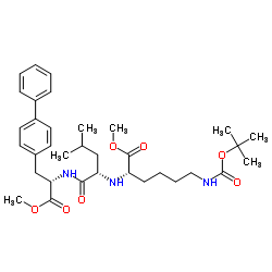 L-Alanine, 3-[1,1-biphenyl]-4-yl-N-[N-[5-[[(1,1-dimethylethoxy)carbonyl]amino]-1-(methoxycarbonyl)pentyl]-L-leucyl]-, methyl ester, (S)- (9CI) Structure
