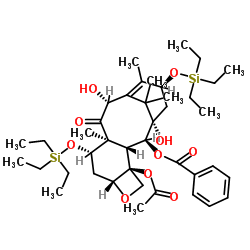 7,13-二-O-(三乙基硅烷基)-10-去乙酰基浆果赤霉素III结构式