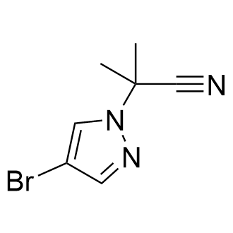2-(4-溴-1H-吡唑-1-基)-2-甲基丙腈结构式