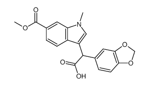 2-(6-methoxycarbonyl-1-methyl-1H-indol-3-yl)-2-(3,4-methylenedioxyphenyl)acetic acid Structure