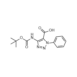 4-((tert-Butoxycarbonyl)amino)-1-phenyl-1H-1,2,3-triazole-5-carboxylicacid Structure