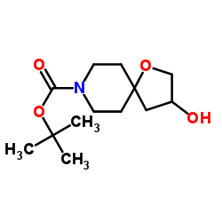 3-羟基-1-氧杂-8-氮杂螺[4.5]癸烷-8-羧酸叔丁酯结构式