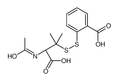 2-[[(1R)-1-acetamido-1-carboxy-2-methylpropan-2-yl]disulfanyl]benzoic acid结构式