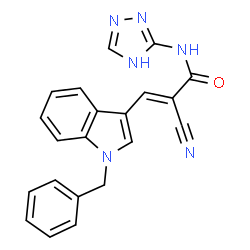 3-(1-benzyl-1H-indol-3-yl)-2-cyano-N-(4H-1,2,4-triazol-3-yl)acrylamide Structure