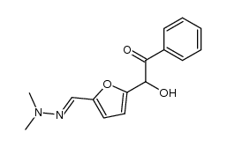 2-{5-[(dimethylhydrazono)methyl]furan-2-yl}-2-hydroxy-1-phenylethanone结构式