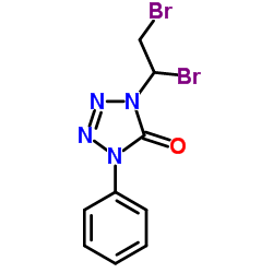 1-(1,2-Dibromoethyl)-4-phenyl-1,4-dihydro-5H-tetrazol-5-one结构式