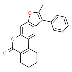 9-methyl-10-phenyl-1,2,3,4-tetrahydro-[1]benzofuro[6,5-c]isochromen-5-one结构式