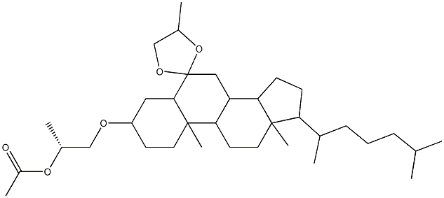 3β-[2-(Acetyloxy)propoxy]-5α-cholestan-6-one 1,2-propanediyl acetal Structure