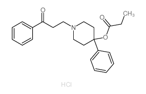 1-Propanone,3-[4-(1-oxopropoxy)-4-phenyl-1-piperidinyl]-1-phenyl-, hydrochloride (1:1)结构式