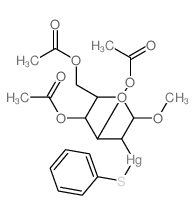 [4,5-diacetyloxy-6-(acetyloxymethyl)-2-methoxyoxan-3-yl]-phenylsulfanylmercury Structure