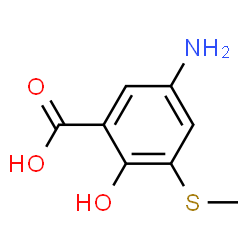 Benzoic acid, 5-amino-2-hydroxy-3-(methylthio)- (9CI) structure