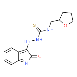 (3E)-1H-indole-2,3-dione 3-[N-(tetrahydrofuran-2-ylmethyl)thiosemicarbazone] structure