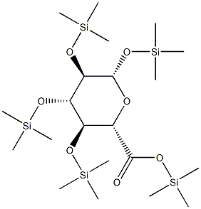 1-O,2-O,3-O,4-O-Tetrakis(trimethylsilyl)-β-D-glucopyranuronic acid trimethylsilyl ester Structure