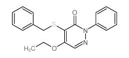 3(2H)-Pyridazinone,5-ethoxy-2-phenyl-4-[(phenylmethyl)thio]-结构式
