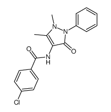 4-chloro-N-(1,5-dimethyl-3-oxo-2-phenyl-2,3-dihydro-1H-pyrazol-4-yl)benzamide结构式