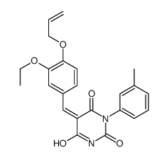 (5Z)-5-[(3-ethoxy-4-prop-2-enoxyphenyl)methylidene]-1-(3-methylphenyl)-1,3-diazinane-2,4,6-trione Structure