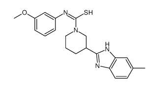 1-Piperidinecarbothioamide,N-(3-methoxyphenyl)-3-(5-methyl-1H-benzimidazol-2-yl)-(9CI) Structure