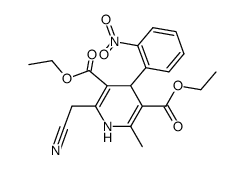 diethyl 2-methyl-4-(2-nitrophenyl)-6-cyanomethyl-1,4-dihydropyridine-3,5-dicarboxylate Structure