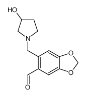 6-(3-hydroxy-pyrrolidin-1-ylmethyl)-benzo[1,3]dioxole-5-carbaldehyde结构式