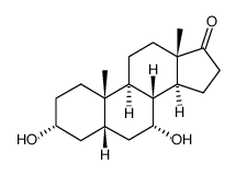(3α,5β,7α)-3,7-dihydroxyandrostan-17-one Structure