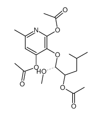Acetic acid 4-acetoxy-3-(2-acetoxy-1-methoxy-4-methyl-pentyloxy)-6-methyl-pyridin-2-yl ester结构式