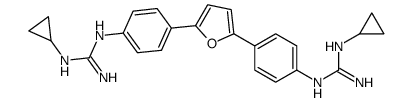 2-cyclopropyl-1-[4-[5-[4-[(N'-cyclopropylcarbamimidoyl)amino]phenyl]furan-2-yl]phenyl]guanidine Structure