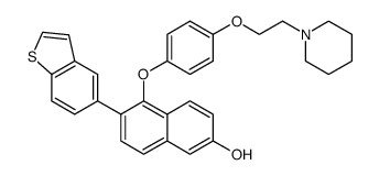 6-benzo[b]thiophen-5-yl-5-[4-(2-piperidin-1-yl-ethoxy)-phenoxy]-naphthalen-2-ol Structure