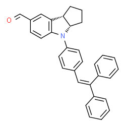 (3aS,8bS)-4-(4-(2,2-diphenylvinyl)phenyl)-1,2,3,3a,4,8b-hexahydrocyclopenta[b]indole-7-carbaldehyde结构式