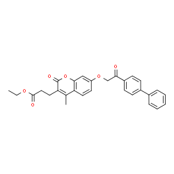 ethyl 3-[4-methyl-2-oxo-7-[2-oxo-2-(4-phenylphenyl)ethoxy]chromen-3-yl]propanoate picture